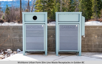 Wishbone Urban Form Slim Line Waste Receptacles in Golden BC-1